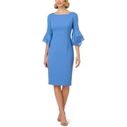 Adrianna Papell womens Knit Crepe Tiered Sleeve Dress, 2